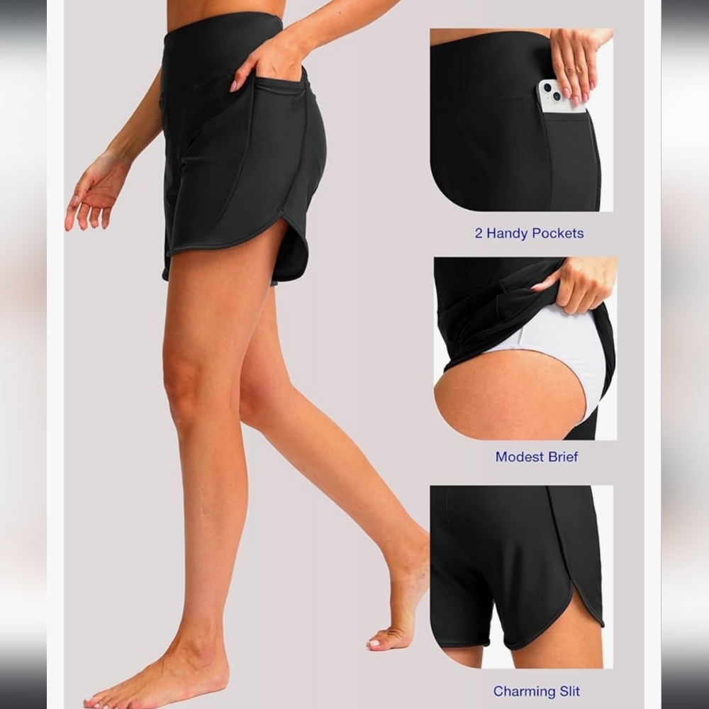 SANTINY White Swim Board Shorts